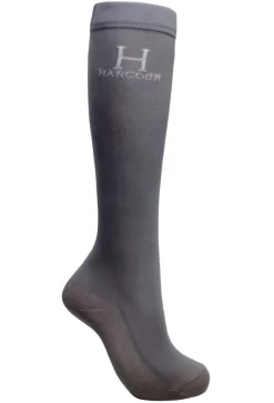 HARCOUR 2 PAIRES DE CHAUSSETTES BADMINTON GRISES>Femme Chaussettes D'Équitation·|Chaussettes D'Équitation·