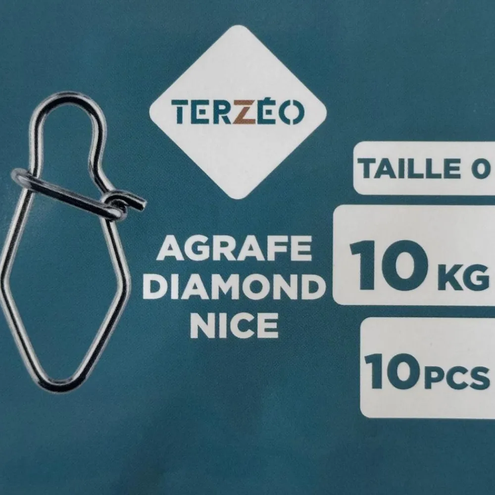 TERZEO PÊCHEURS AGRAFES DIAMOND NICE X10> Tetes Plombées Et Accessoires Leurres·Accessoires Leurres Souples