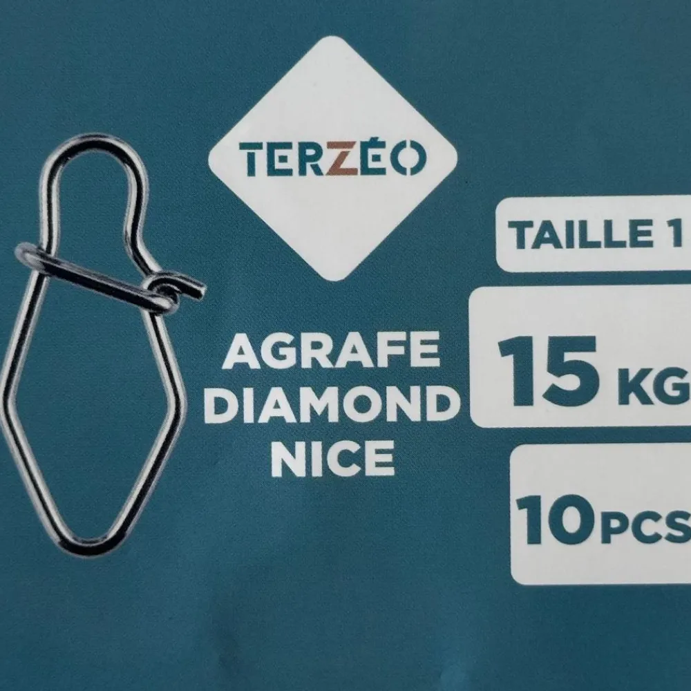 TERZEO PÊCHEURS AGRAFES DIAMOND NICE X10> Tetes Plombées Et Accessoires Leurres·Accessoires Leurres Souples
