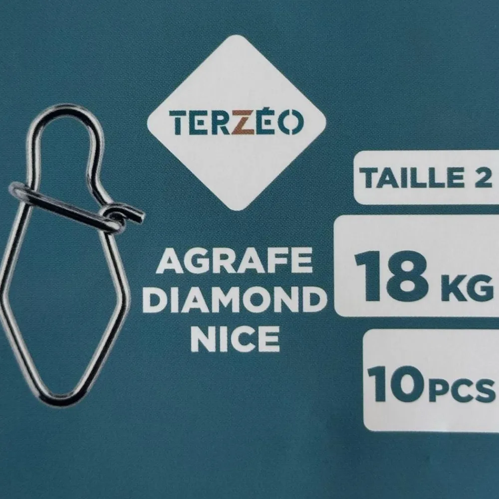 TERZEO PÊCHEURS AGRAFES DIAMOND NICE X10> Tetes Plombées Et Accessoires Leurres·Accessoires Leurres Souples