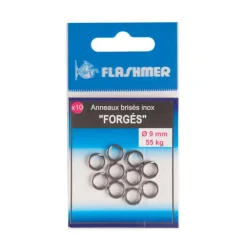 FLASHMER ANNEAUX BRISES INOX FORGE X10> Tetes Plombées Et Accessoires Leurres Mer·Sleeves, Anneaux Brisés Et Agrafes