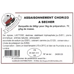 MA CHARCUTERIE MAISON ASSAISONNEMENT CHORIZO SEC 240 G> Faire Ses Charcuteries·Épices À Charcuteries