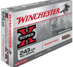 WINCHESTER BALLES 243WIN PP 100GR> Munitions Rayées Pour Le Grand Gibier·Balles 243 Winchester