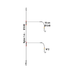 FLASHMER BAS DE LIGNE METAL'CLIP 3 HAMECON> Montages Surf Casting·Bas De Lignes Surf Casting