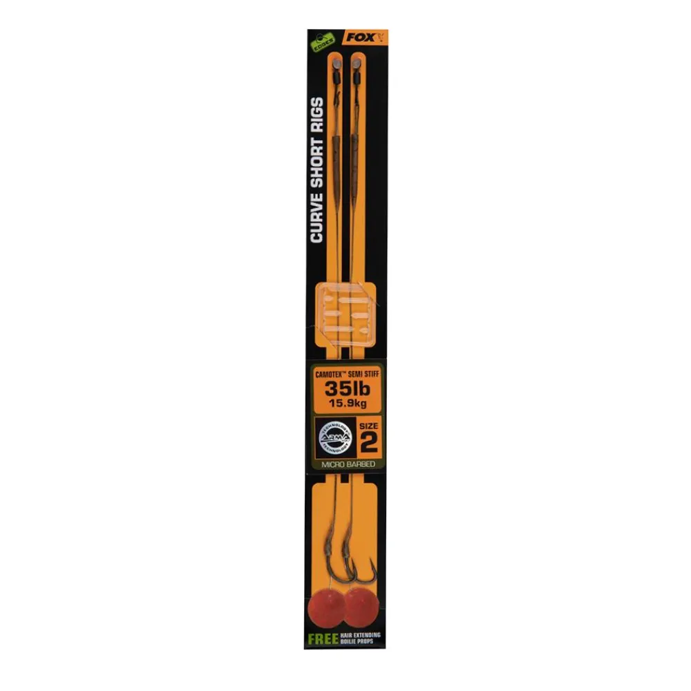 FOX BAS DE LIGNE MONTE CURVE SHORT X2> Accessoires De Montage Carpe·Accessoires De Montage Fox