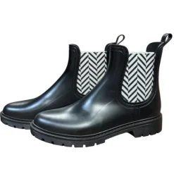TERZEO CAVALIERS BOOTS ELASTIQUE MOANA ADULTE NOIR BLANC> Chaussant D'Équitation Adulte·Boots D'Équitation Adulte