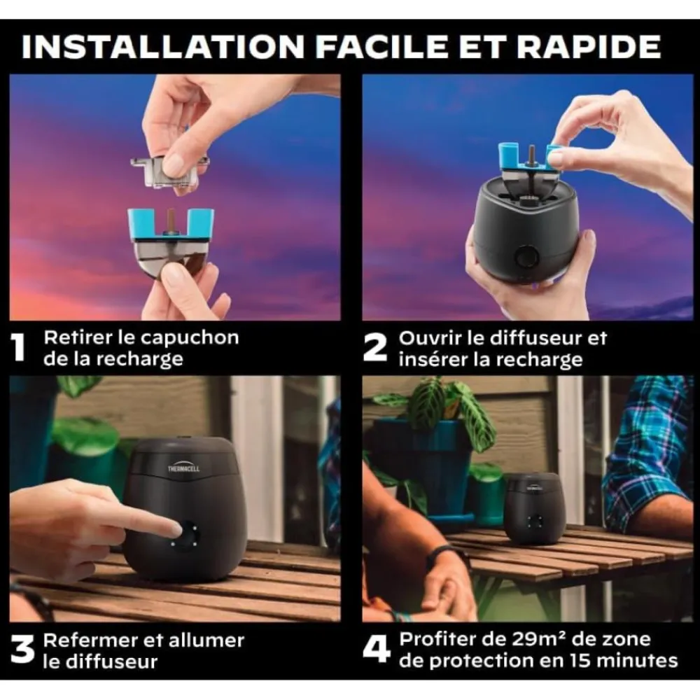 THERMACELL BOUCLIER ANTI MOUSTIQUES RECHARGEABLE> Lutte Contre Les Insectes·Pièges Contre Les Moustiques