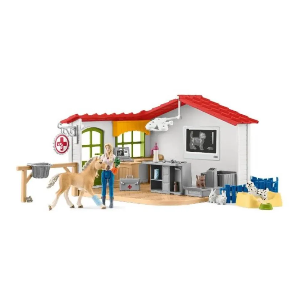 SCHLEICH CABINET VETERINAIRE AVEC ANIMAUX>Enfant Figurines·Coffrets Figurines