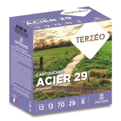 TERZEO CHASSEURS CARTOUCHES ACIER 29 STD 12/70 29G B> Cartouches De Chasse Calibre 12·Cartouches De Substitut Standard Bourre À Jupe