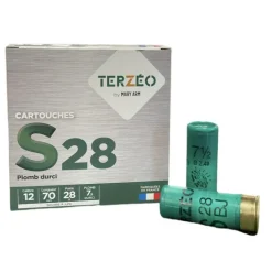 TERZEO CHASSEURS CARTOUCHES S28 12/28G N7.5 X25> Cartouches De Sport Calibre 12·Cartouches De Plomb Bourre À Jupe 28G