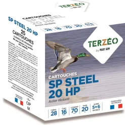 TERZEO CHASSEURS CARTOUCHES SP STEEL 20 28/70 20G N> Cartouches De Chasse Calibre 24 Et 28·Cartouches De Substitut Haute Pression Bourre À Jupe