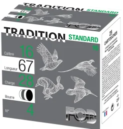 FOB CARTOUCHES STANDARD 16/67 28G BG X2> Cartouches De Chasse Calibre 16·Cartouches De Plomb Bourre Grasse