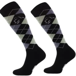 TERZEO CAVALIERS CHAUSSETTES A CARREAUX NOIRES>Femme Chaussettes D'Équitation·|Chaussettes D'Équitation·