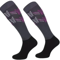 TERZEO CAVALIERS CHAUSSETTES DESIGN TÊTES DE CHEVAUX GRISES>Femme Chaussettes D'Équitation·|Chaussettes D'Équitation·