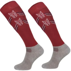 TERZEO CAVALIERS CHAUSSETTES DESIGN TÊTES DE CHEVAUX ROUGES>Femme Chaussettes D'Équitation·|Chaussettes D'Équitation·