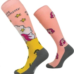 TERZEO CAVALIERS CHAUSSETTES FUN DESIGN LICORNE ROSE>Femme Chaussettes D'Équitation·|Chaussettes D'Équitation·