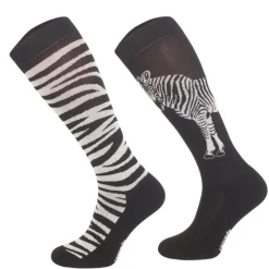TERZEO CAVALIERS CHAUSSETTES FUN DESIGN ZEBRE>Femme Chaussettes D'Équitation·|Chaussettes D'Équitation·