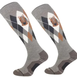 TERZEO CAVALIERS CHAUSSETTES HIVER DESIGN CHEVAL GRISES>Femme Chaussettes D'Équitation·|Chaussettes D'Équitation·
