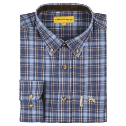 LIGNE VERNEY CARRON CHEMISE BRENNE BLEU>Homme Chemises De Chasse·Chemises