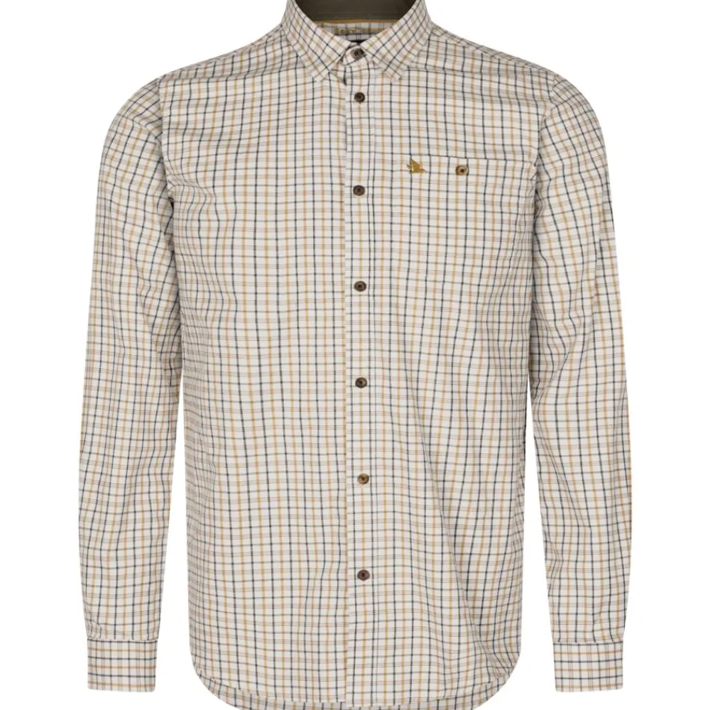 SEELAND CHEMISE DE CHASSE HOMME OXFORD CLASSIC BLUE BROWN>Homme Chemises De Chasse·Chemises