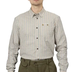 SEELAND CHEMISE DE CHASSE HOMME OXFORD CLASSIC BLUE BROWN>Homme Chemises De Chasse·Chemises