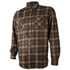 TREELAND CHEMISE DE CHASSE HOMME POLAIRE MARRON>Homme Chemises De Chasse·Chemises Chaudes