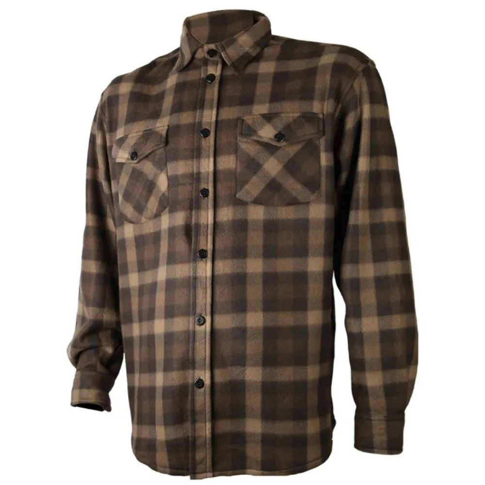 TREELAND CHEMISE DE CHASSE HOMME POLAIRE MARRON>Homme Chemises De Chasse·Chemises Chaudes