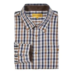 PROHUNT CHEMISE NANCAY BLEU MARRON>Homme Chemises De Chasse·Chemises
