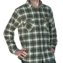 KALAHARI CHEMISE POLAIRE OVER KAKI>Homme Chemises De Chasse·Chemises Chaudes