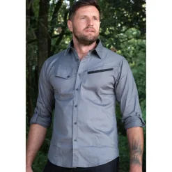 LMA CHEMISE STRETCH GEOMETRE GRIS>Homme Chemises Et Chemisettes·Chemises