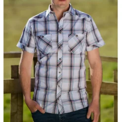 LMA CHEMISETTE DUNE BLANC BLEU>Homme Chemises Et Chemisettes·Chemisettes