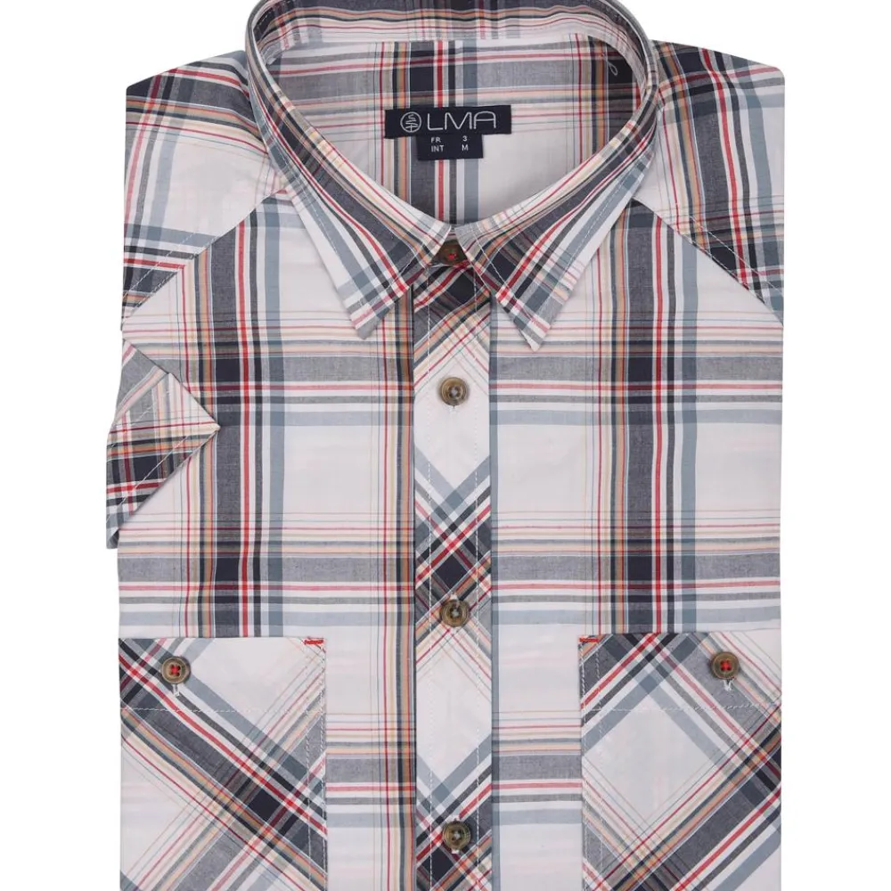 LMA CHEMISETTE DUNE BLANC BLEU>Homme Chemises Et Chemisettes·Chemisettes