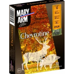MARY ARM CHEVROTINES 12/67 35G 9GRAINS BG X10> Cartouches De Chasse Calibre 12·Cartouches De Chevrotine