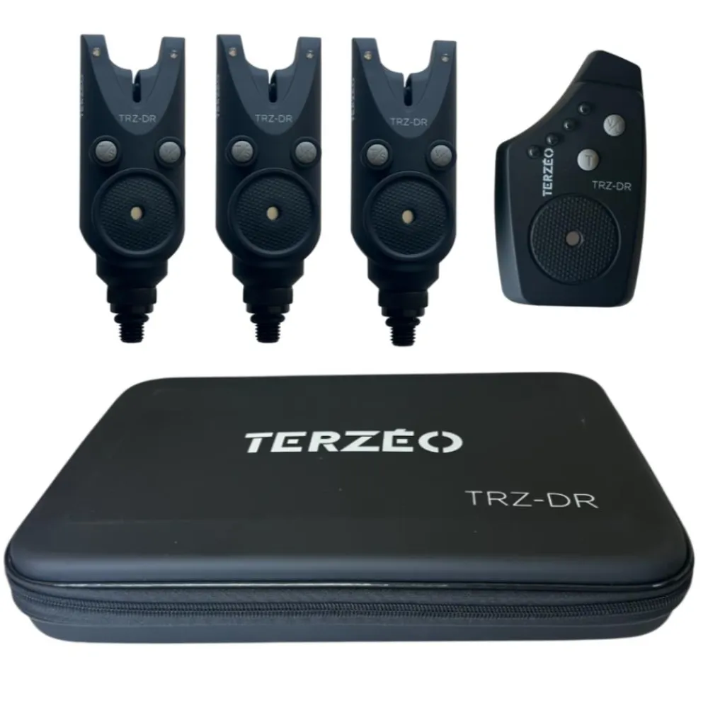 TERZEO PÊCHEURS COFFRET 3 DETECTEURS + CENTRALE TRZ-DR> Détecteurs De Touche Carpe·Coffrets De Détecteurs