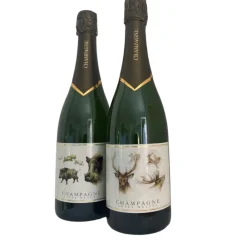 CHAMPAGNE PAUL POTHELET COFFRET BOUTEILLES DE CHAMPAGNES CERF & SANGLIER> Bouteilles De Bières, Vins Et Champagnes·Bouteilles Et Coffrets De Champagnes