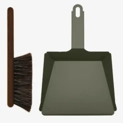 ANDREE JARDIN COFFRET PELLE & BALAYETTE VERT OLIVE> Accessoires Pour L'Entretien·Brosses De Nettoyage Maison
