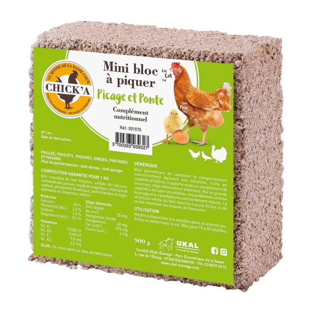 CHICK'A COMPLEMENT BLOC A PIQUER> Élevage Poules Et Volailles·Compléments Alimentaires