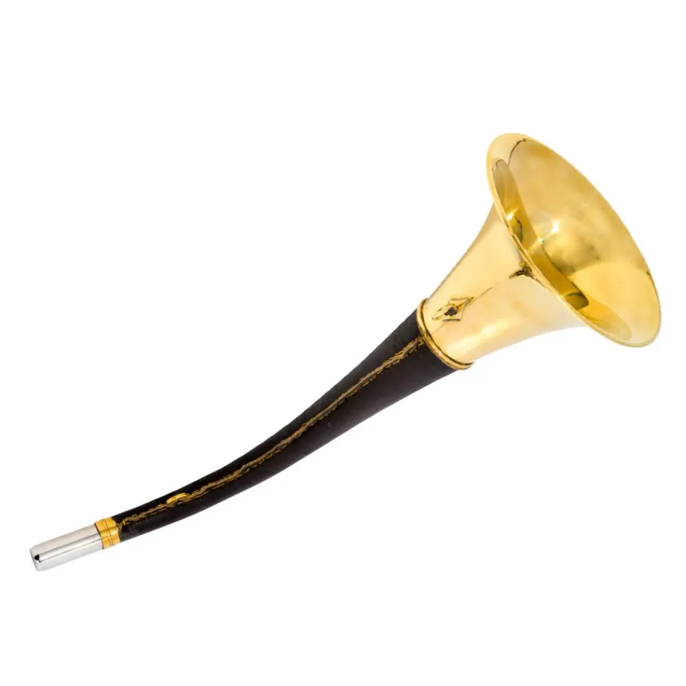 TERZEO CHASSEURS CORNE GAINEE MARRON 40CM + SAUTOIR> Trompes D'Appel·Cornes Et Trompes De Chasse