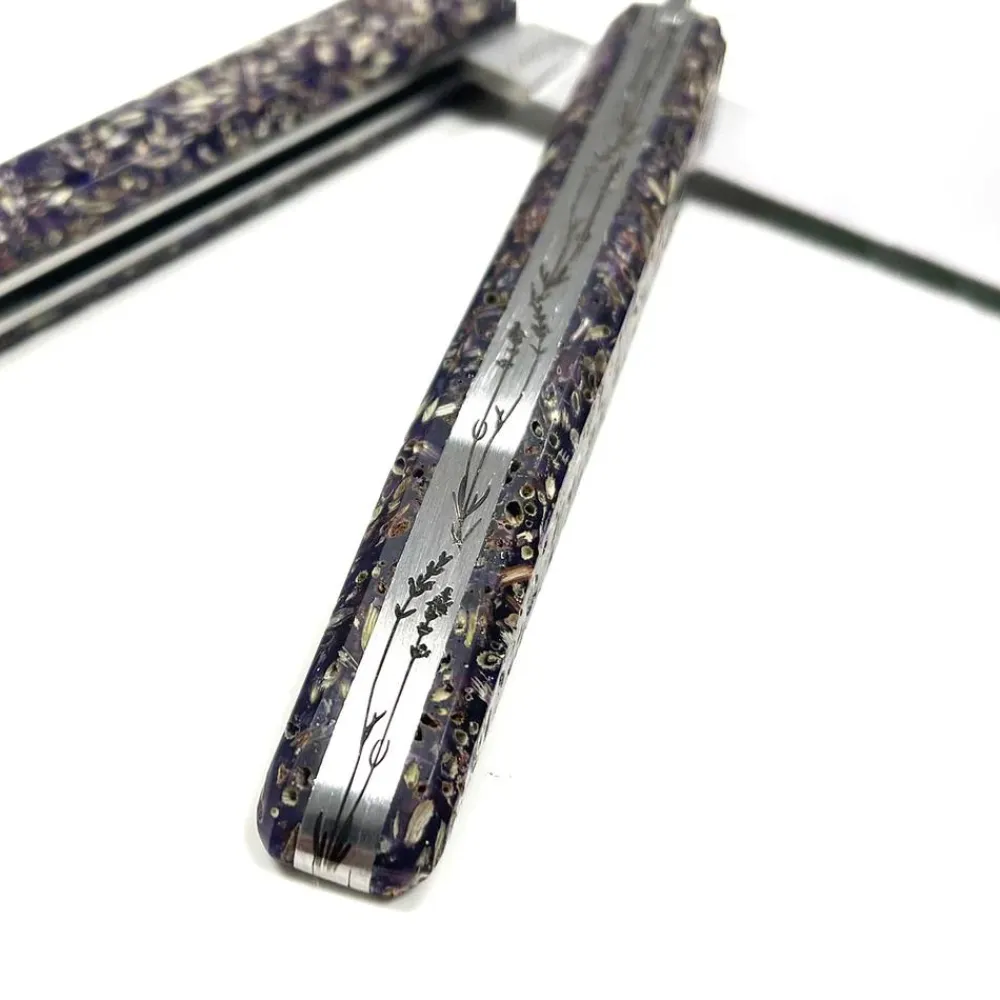 CHARLES CANON COUTEAU AVEC INCLUSION DE LAVANDE> Couteaux Traditionnels·Couteaux Traditionnels|Couteaux Traditionnels·Couteaux Traditionnels