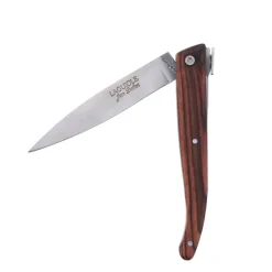 JEAN DUBOST COUTEAU LE POCHE MANCHE BOIS DE VIOLETTE+ETUI EN CUIR><noscript><img width=