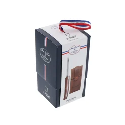 JEAN DUBOST COUTEAU LE POCHE MANCHE BOIS DE VIOLETTE+ETUI EN CUIR><noscript><img width=