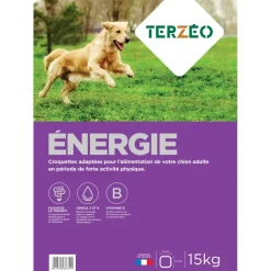 TERZEO VOS ANIMAUX CROQUETTE PREMIUM ENERGIE 15KG> Alimentation·Croquettes Chien Adulte Énergie|Alimentation·Croquettes Chien Adulte Énergie