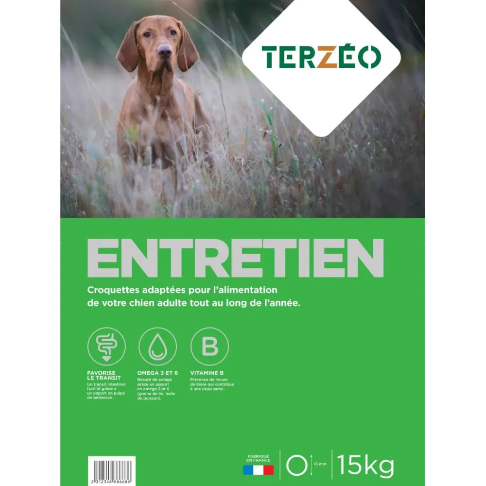 TERZEO VOS ANIMAUX CROQUETTE PREMIUM ENTRETIEN 15KG> Alimentation·Croquettes Chien Adulte Entretien|Alimentation·Croquettes Chien Adulte Entretien