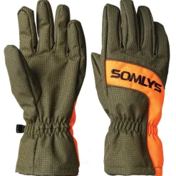 SOMLYS GANTS DE CHASSE LIGHT TRAQUE KAKI ORANGE>Homme Accessoires Habillement De Chasse·Gants, Moufles Et Mitaines