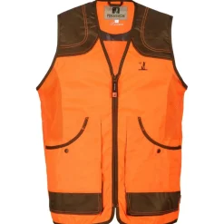PERCUSSION GILET DE CHASSE ENFANT SAVANE ORANGE>Enfant Vêtements De Chasse Pour Enfants·Gilets De Chasse Epi Orange Fluo Enfant