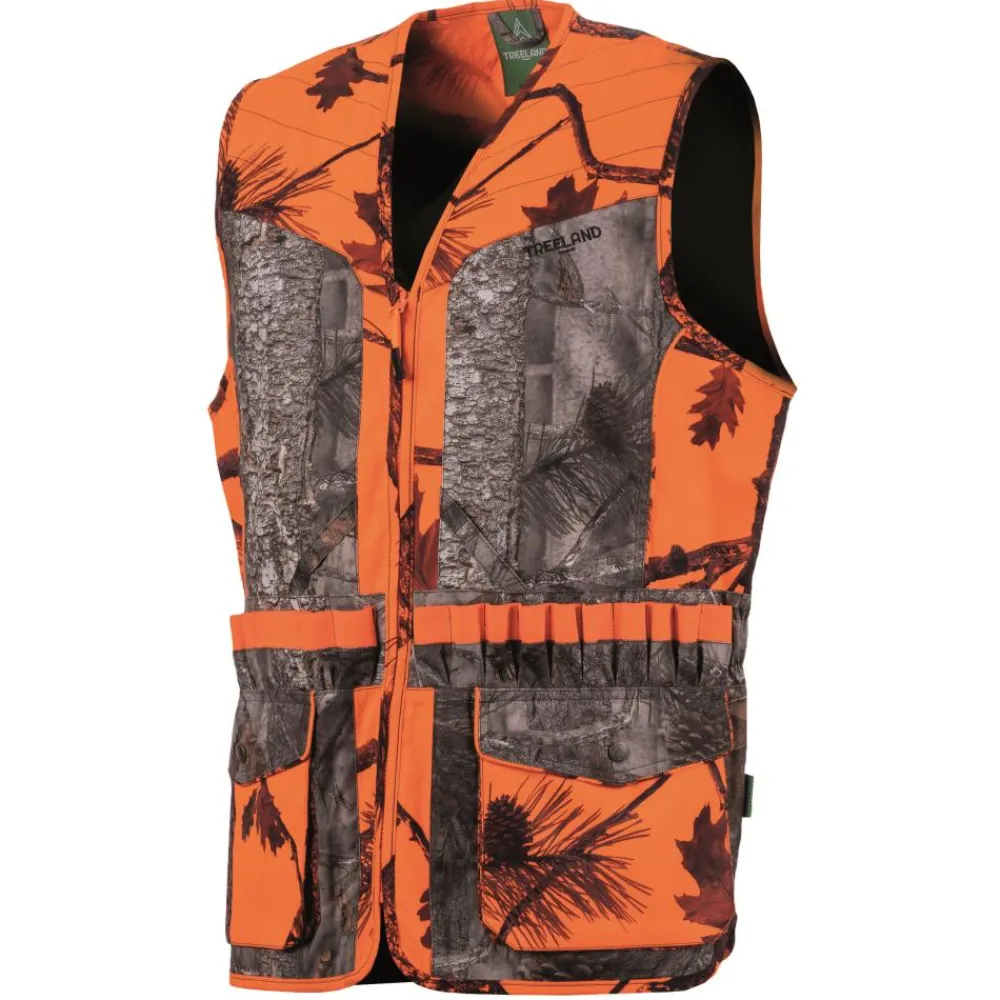 TREELAND GILET FEMME CAMO ORANGE FOREST>Femme Vêtements De Chasse·Gilets Femme