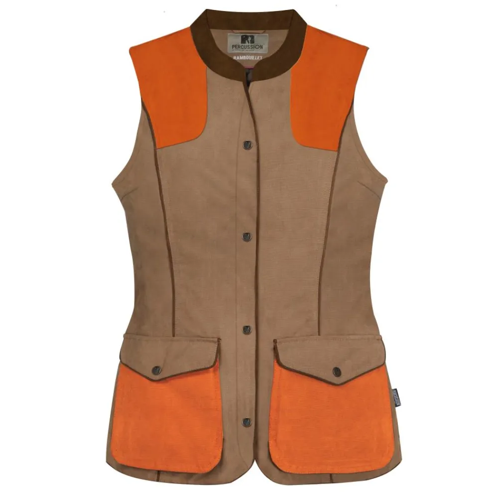 PERCUSSION GILET FEMME RAMBOUILLET ORANGE>Femme Vêtements De Chasse·Gilets Femme