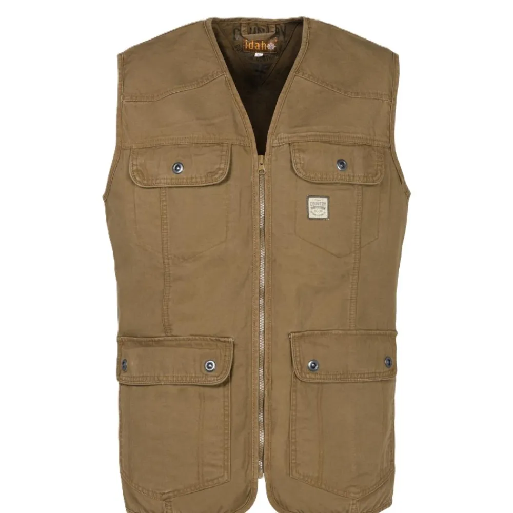 PERCUSSION GILET HOMME COUNTRY MARRON>Homme Vestes Et Gilets·Gilets Reporters