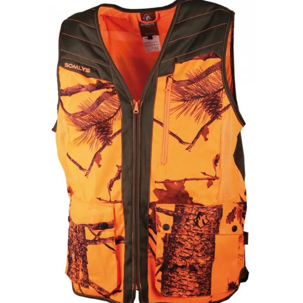 SOMLYS GILET SUMMER BLAZE KAKI>Homme Vêtements & Accessoires Blaze·Gilets De Chasse Epi Orange Fluo