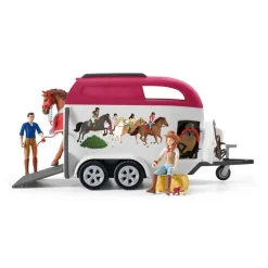 SCHLEICH GRAND VOYAGE ÉQUESTRE EN VOITURE ET REMORQUE><noscript><img width=